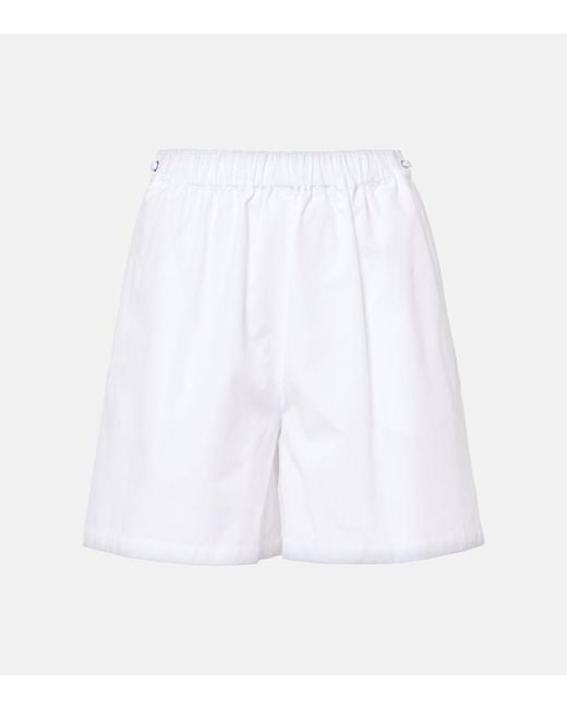 Max Mara White Antiope High-Rise Cotton Shorts