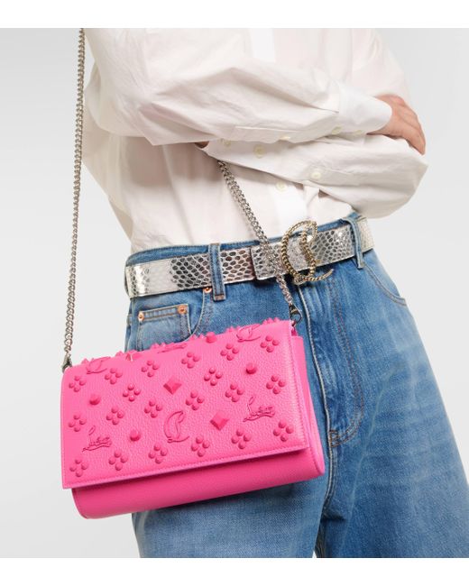 Christian Louboutin Pink Paloma Leather Clutch