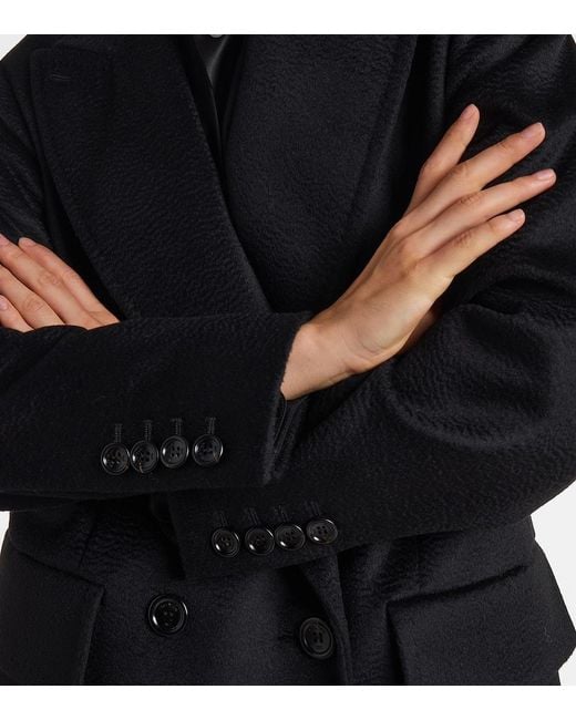 Max Mara Black Cosa Double-Breasted Camel Hair Coat