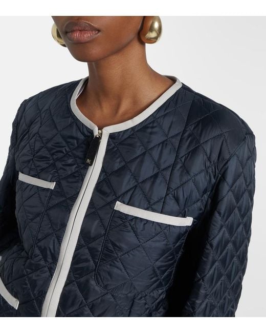 Max Mara Blue Celeste Quilted Jacket
