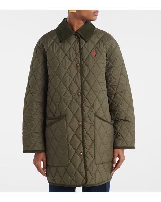 Polo Ralph Lauren Green Quilted Corduroy-Trimmed Jacket
