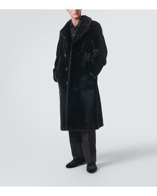 Loro Piana Mantel Emiliano Aus Shearling in Black für Herren