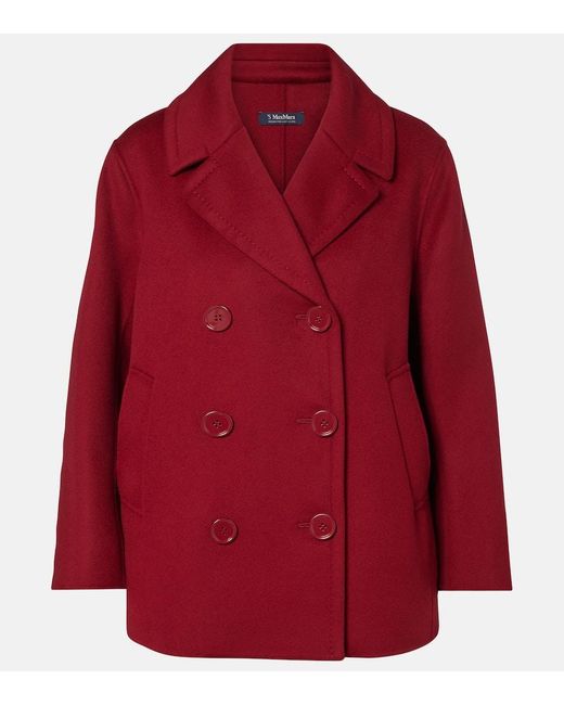Max Mara Red Elise Virgin Wool Jacket
