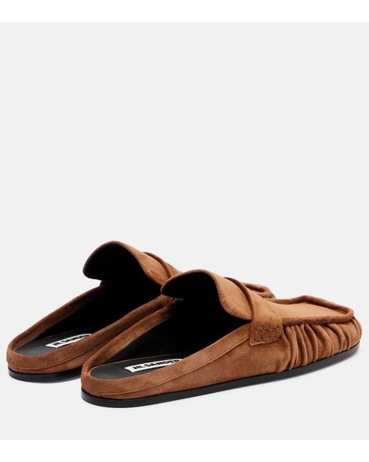 Jil Sander Brown Sabot Suede Mules