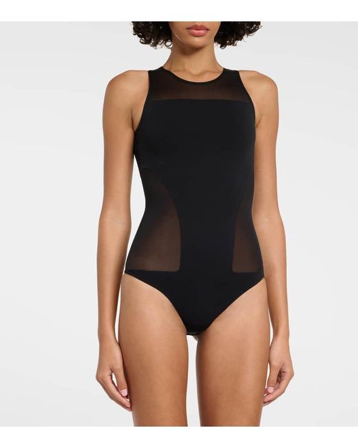 Body Sheer Opaque di Wolford in Black