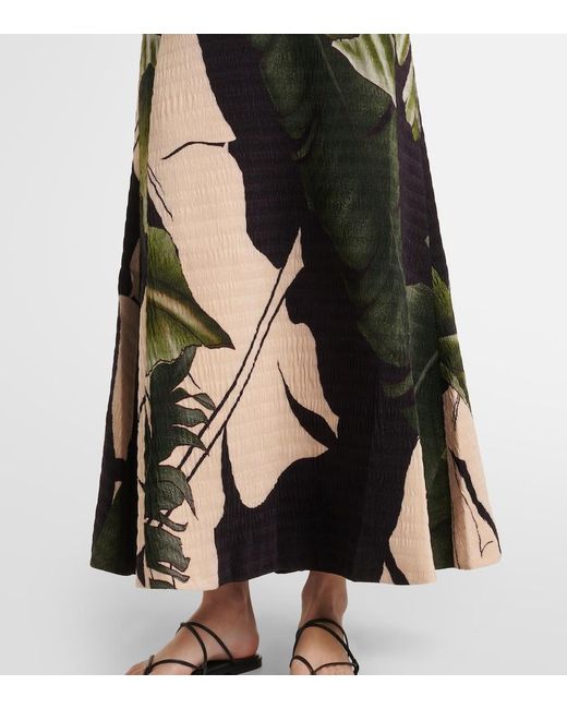 Johanna Ortiz Green Printed Halterneck Maxi Dress