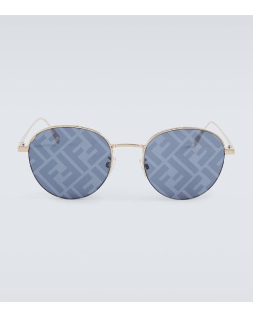 Fendi Blue Travel Round Sunglasses for men