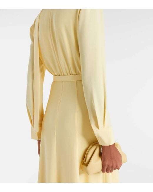 Roland Mouret Yellow Belted Cady Midi Dress