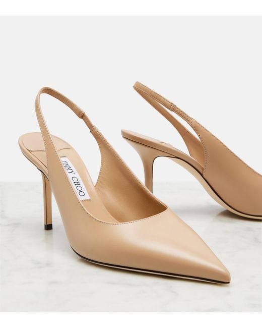 Jimmy Choo Natural Love Leather Slingback Pumps
