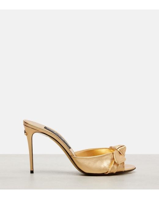 Dolce & Gabbana Metallic Mordoré Nappa Leather Sandals
