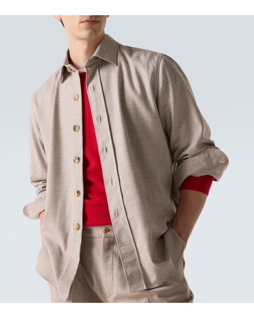Rubinacci Natural Virgin Wool Shirt for men