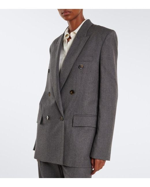 Stella McCartney Gray Double-Breasted Wool Blazer
