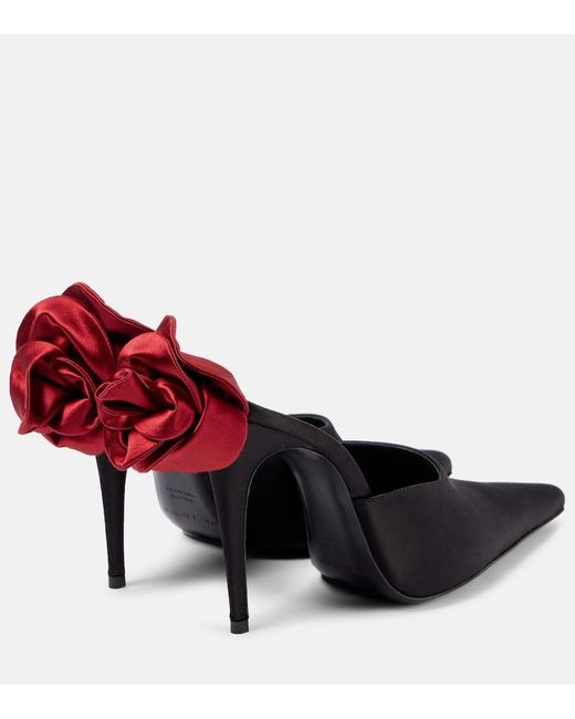 Magda Butrym Red Verzierte Mules Aus Satin