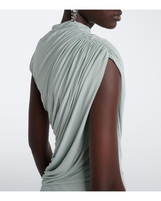 TOVE White Saffron Draped Jersey Maxi Dress