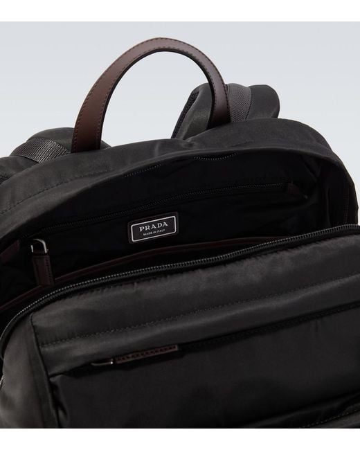 Prada Black Speedrock Re-Nylon Backpack for men
