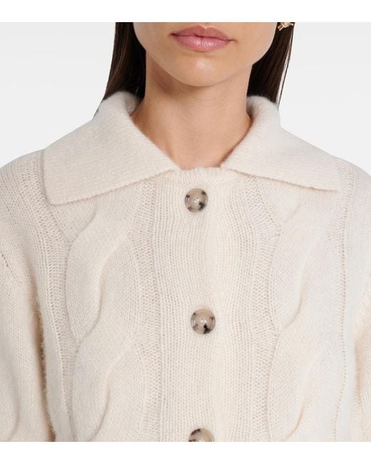 Jardin Des Orangers Natural Cable-Knit Cashmere And Silk Cardigan