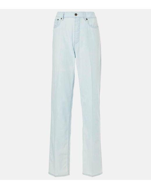 Miu Miu Blue Low-Rise Straight Jeans