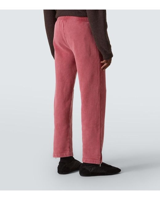 Our Legacy Red Cotton Jersey Track Pants for men