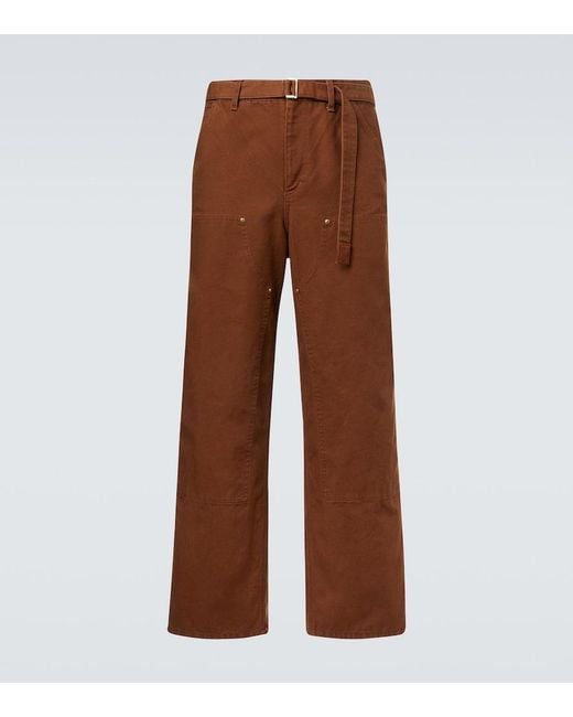 Sacai Brown X Carhartt Wip Belted Cotton Cargo Pants for men