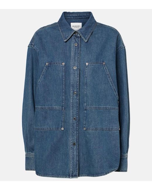 Isabel Marant Blue Okely Denim Overshirt