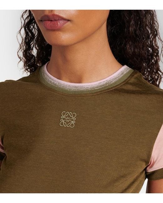 Loewe Brown Stretch-Cotton Anagram T-Shirt