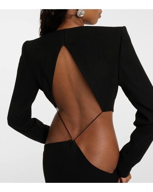 Robe Longue En Crepe Monot en coloris Black