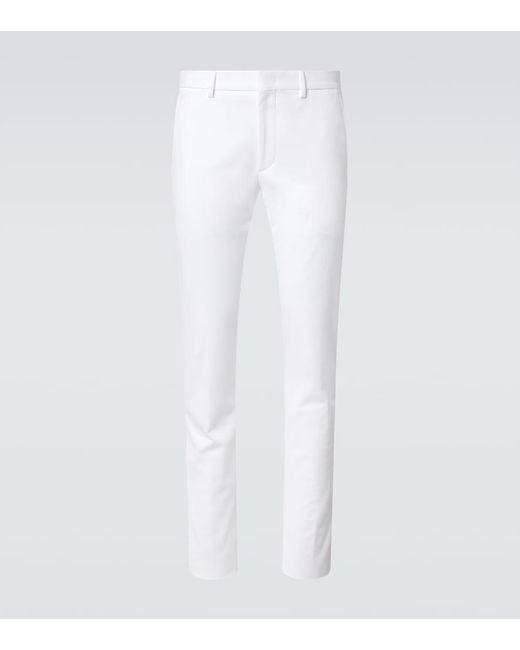 Zegna White Comfort Mid-Rise Cotton Chinos for men