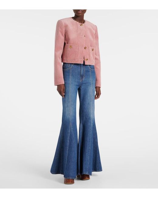 Chaqueta De Pana De Terciopelo Chloé de color Pink