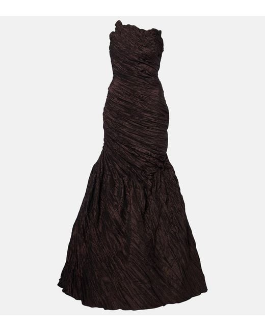 Robe Longue A Encolure Bardot Marmar Halim en coloris Black