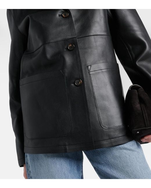 Totême  Black Leather Jacket