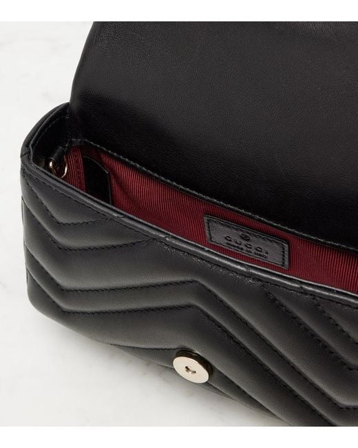 Gucci Black Gg Marmont Mini Leather Shoulder Bag
