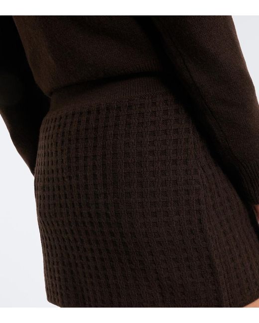 Jardin Des Orangers Black Wool And Cashmere Jacquard Miniskirt