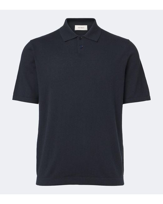 Lisa Yang Blue Keir Cotton And Cashmere Polo Shirt for men