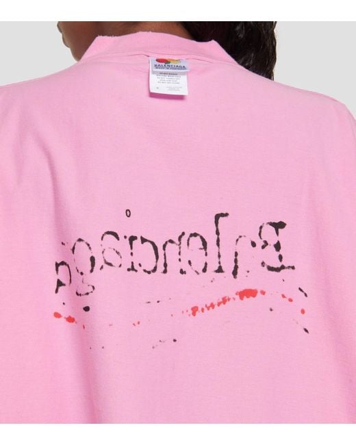 Balenciaga Pink T-Shirt aus Baumwoll-Jersey