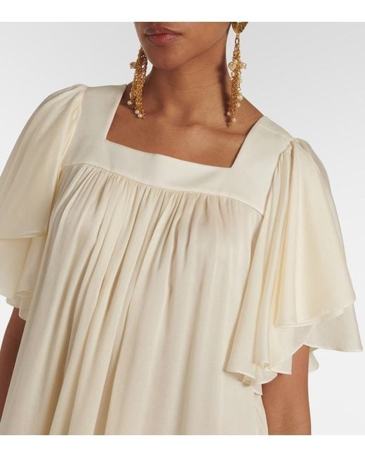 Chloé Natural Ro33 Silk Minidress