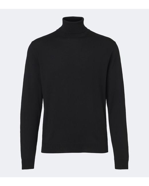 Slowear Black Virgin Wool Turtleneck Sweater for men