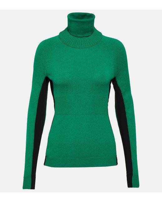 3 MONCLER GRENOBLE Green Wool-blend Turtleneck Sweater