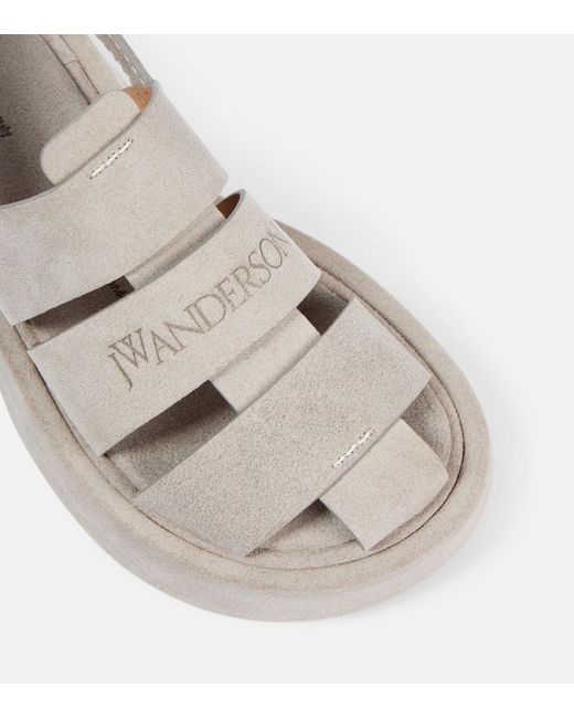J.W. Anderson Gray Fisherman Leather Platform Sandals