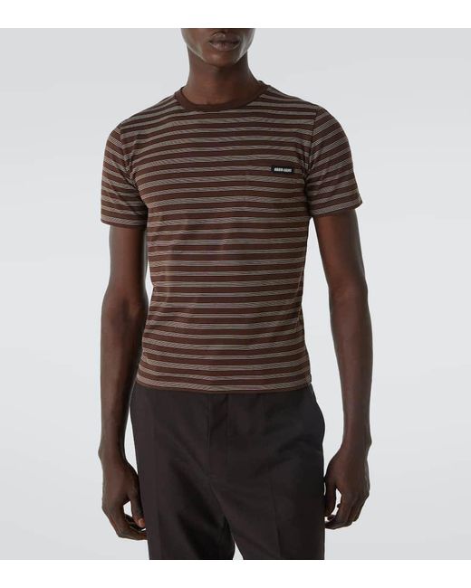 Miu Miu T-Shirt Aus Baumwoll-Jersey in Brown für Herren