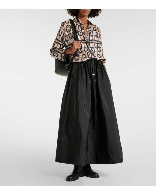 Max Mara Black Maxirock Lirica Aus Taft