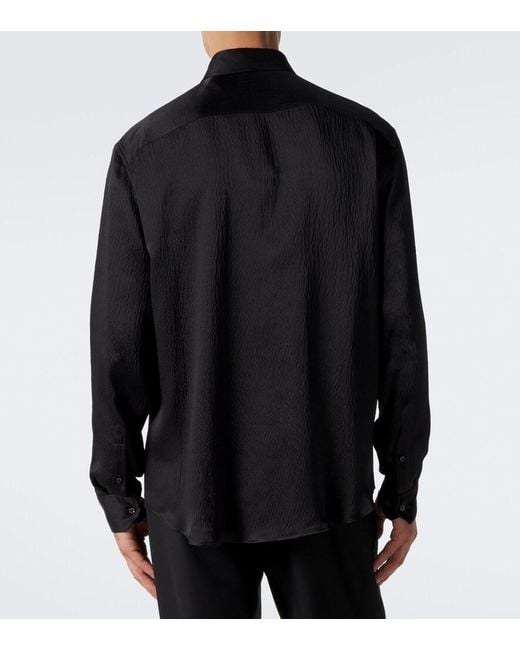 Giorgio Armani Blue Silk Shirt for men