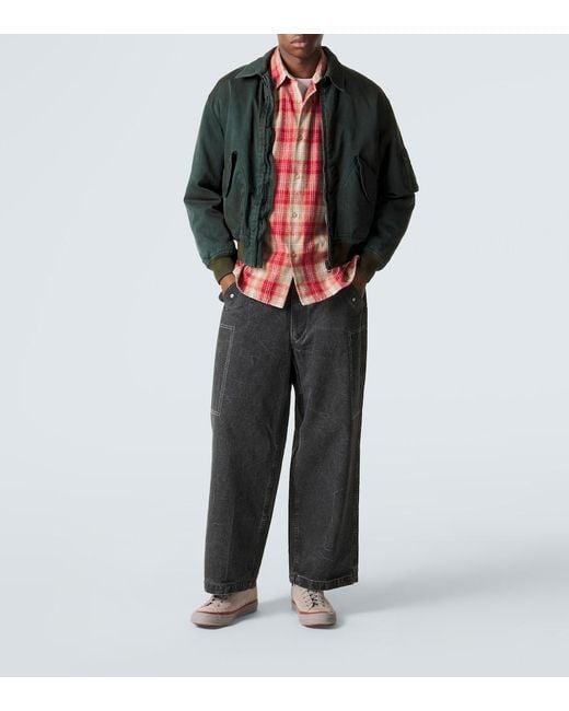 A.PRESSE Red Vintage Cotton And Silk Twill Shirt for men