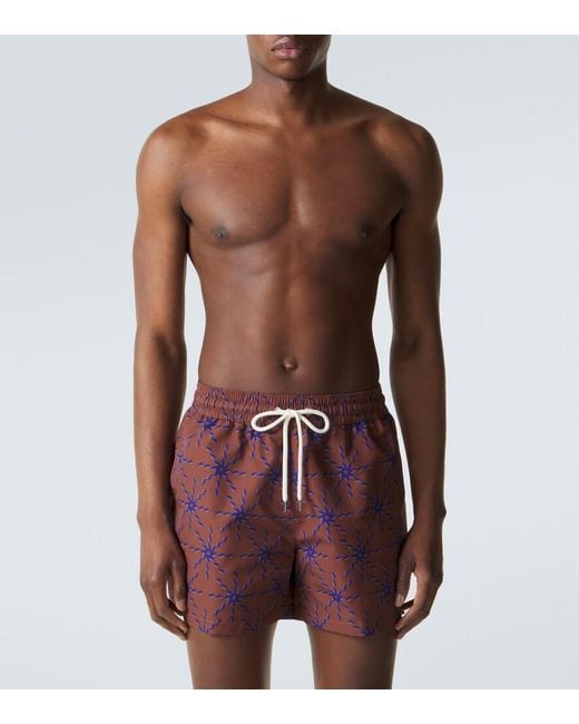 Frescobol Carioca Red Rio Printed Swim Trunks for men