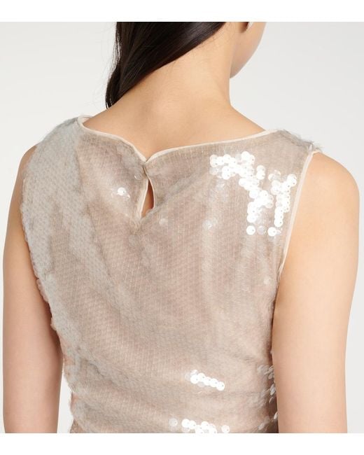Staud Natural Eton Sequined Top