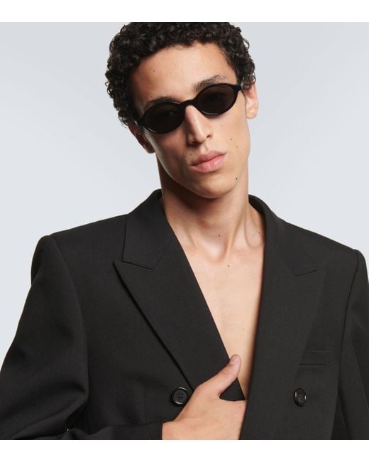 Saint Laurent SL 751 Jeanne Oval Acetate Sunglasses in Grey for Men Lyst Australia