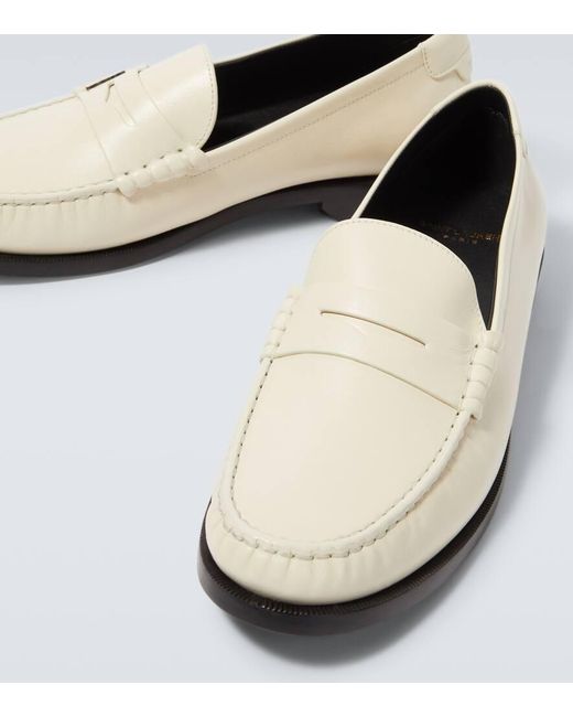 Saint Laurent White Le Loafer Leather Penny Loafers for men