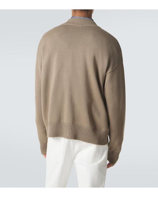 AMI Natural Ami De Cour Wool And Cotton Cardigan for men