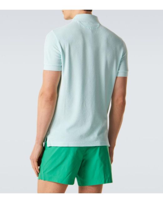 Tom Ford Blue Cotton-Blend Terry Polo Shirt for men