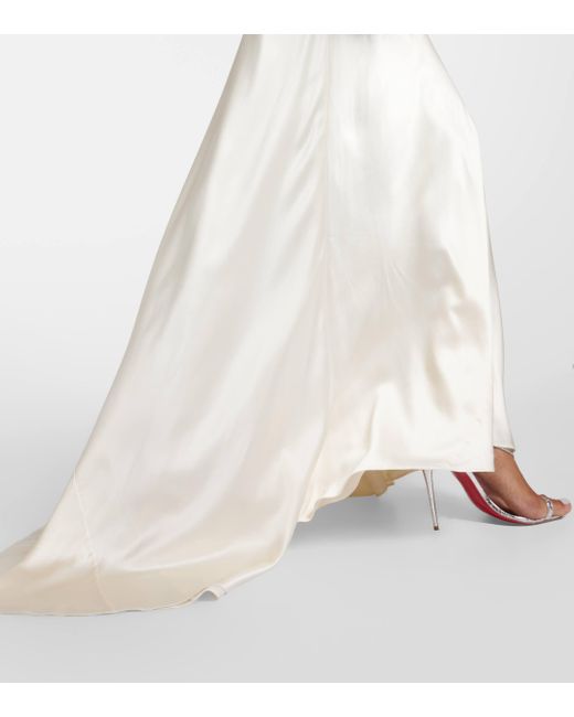 Robe de mariee en satin de soie a ornements Roland Mouret en coloris White