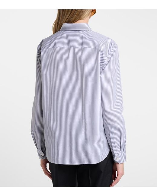 Saint Laurent Blue Striped Cotton Poplin Shirt